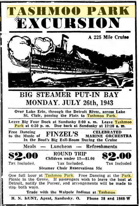 Tashmoo Park - 2 Bucks Round Trip On The Steamer July 23 1943 (newer photo)